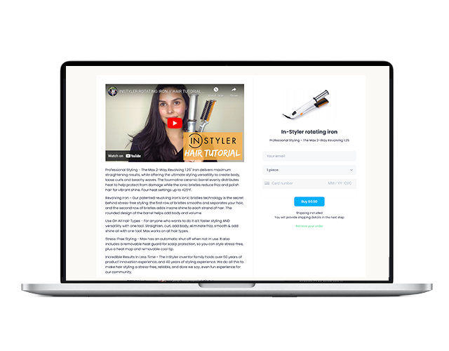 Product selling page builder