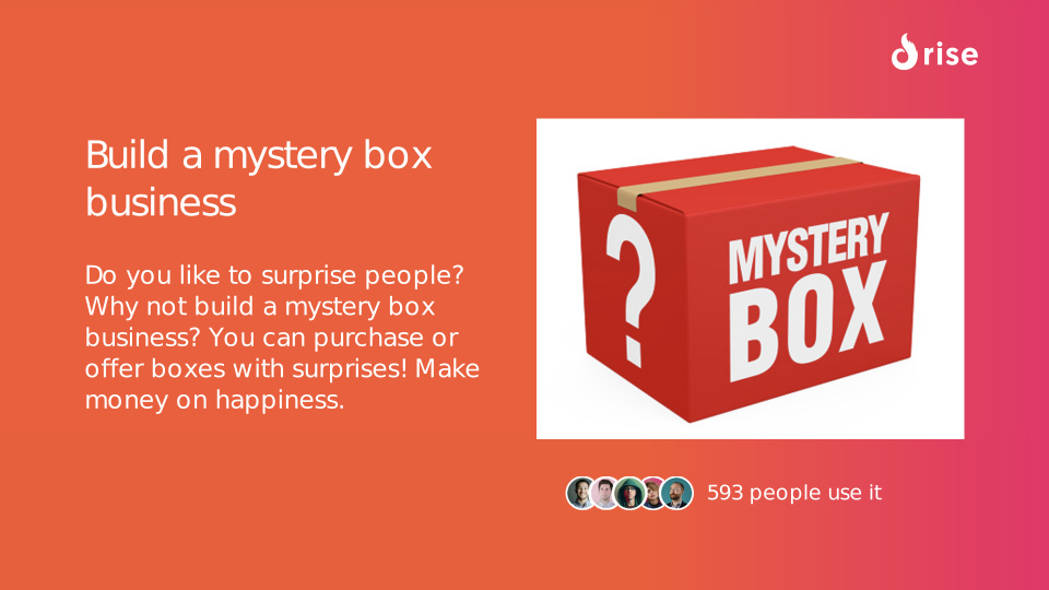 Build a mystery box business