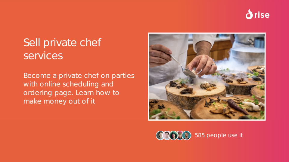 Sell private chef services