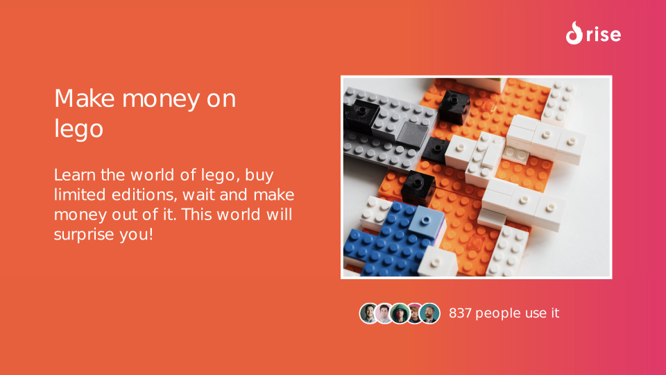 Make money on lego