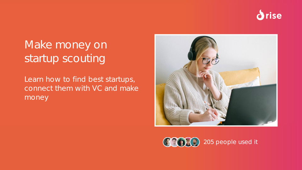 Make money on startup scouting