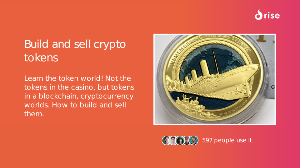 Build and sell crypto tokens