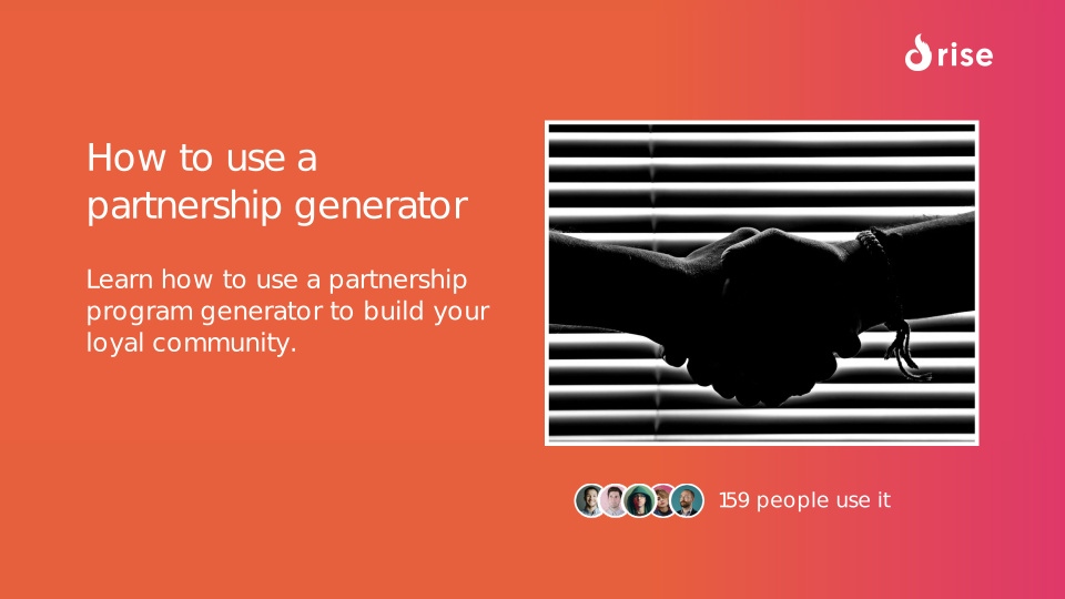 How to use a partnership generator