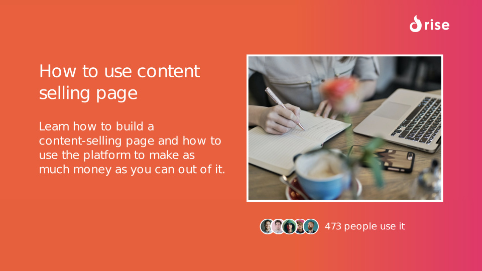 How to use content selling page