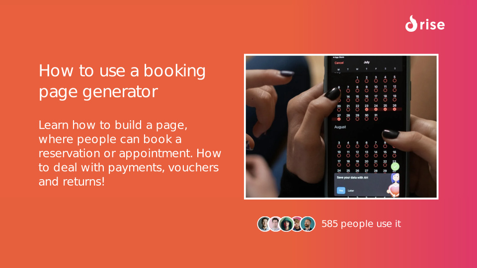 How to use a booking page generator