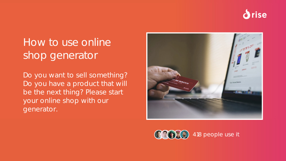 How to use online shop generator