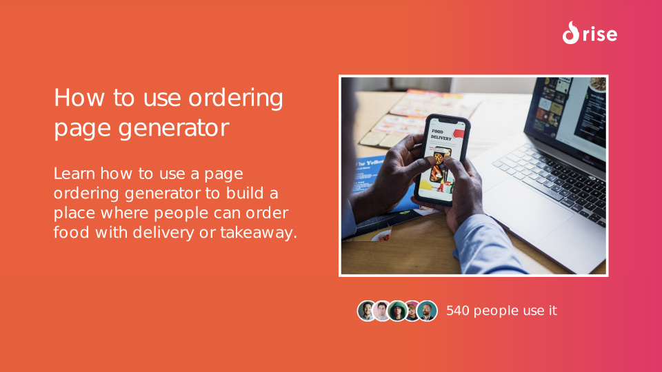 How to use ordering page generator
